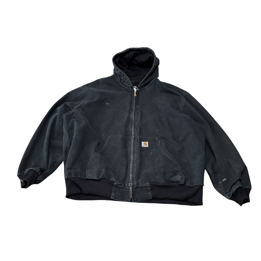 Carhartt Men's J131-BLK Hooded Jacket Thermal Lined Size 3XL 30 x 29